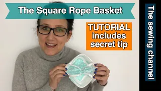 How to make a square bottom rope basket ~ bowl with handles on "The Sewing Channel"