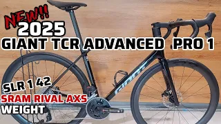 2025 GIANT TCR ADVANCED PRO 1 AXS MEDIUM + WEIGHT | GIANT SLR 1 40 WHEELSET |SRAM RIVAL AXS GROUPSET