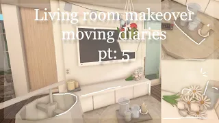 Living room makeover|moving diaries pt. 5 ♡ | bloxburg roleplay