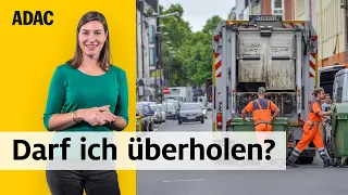 Darf man einen Müllwagen überholen? Welche Regeln gelten dabei? | ADAC | Recht? Logisch!