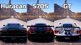 NFS Payback - Lamborghini Huracan vs Mclaren 570S vs Ford GT - Drag Race