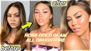 ALL DRUGSTORE 0-100 Rose Gold GLOW Summer Makeup Transformation | Roxette Arisa Drugstore Series