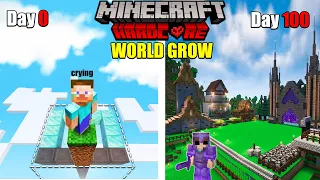 Minecraft 100 Days but the World Grow Everyday !