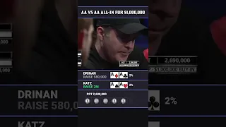 AA VS AA ALL-IN FOR $1,000,000 #poker #pokershorts