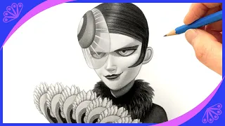 Drawing Miraculous🐞Mayura🦚 from disney anime with pencil sketch