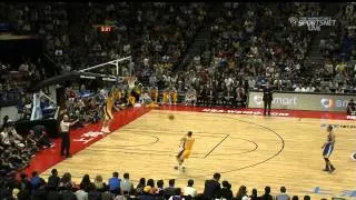 Andre Iguodala Soars for the One Handed Finish!