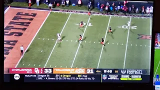 Bedlam Oklahoma fumbles punt at own 4 yard line