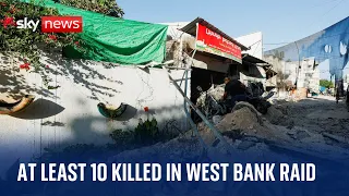 West Bank raid: At least 10 Palestinians killed as thousands flee Jenin refugee camp