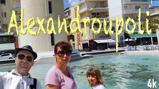 💙 Grecia 🇬🇷 Alexandroupoli 🏖 , Marea Egee un oraș super plin de viață ,city walk 【4K】