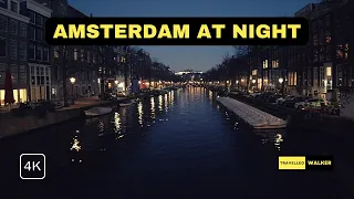 Amsterdam, Netherlands 🇳🇱 | Amsterdam Night Walking Tour 2024 | 4K, HDR | Netherlands