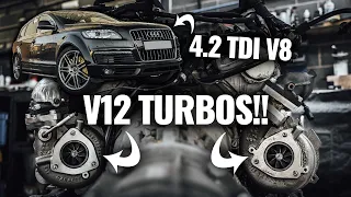 V12 TURBOS on a 4.2 TDI V8 Q7!?! 🐌🐌