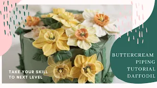 Best Daffodil piping technique, Buttercream flower tutorial_spring cake design, 버터크림 수선화, 봄케익만들기