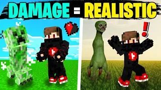 If I Take Damage ❤️ Minecraft Gets More Realistic 👍 | Minecraft Hindi