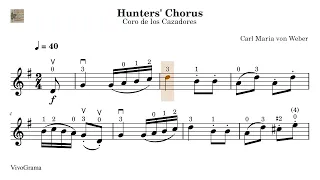 🎼 03. Hunter's Chorus - Suzuki 2 - Violin Sheet Music. Progressive Tempo Practice