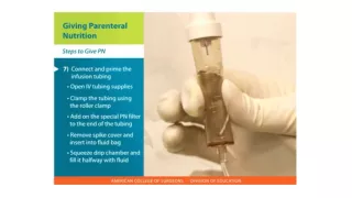 Central Lines Skills: Giving Parenteral Nutrition