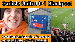 Blackpool score within 22 seconds as they beat Carlisle United|Three on the bounce|Matchday vlog