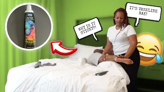 LUBRICANT MASSAGE PRANK ON MY WIFE! *REVENGE*