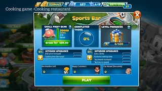 Cooking Fever ( Sports Bar level 1 to 10 ) 3 Star ⭐⭐⭐