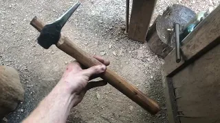 Forging a hammer eye punch without a hammer eye punch....also forged in fire.