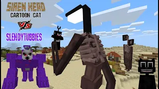 Siren Head V2 and Cartoon Cat VS SlendyTubbies (Minecraft PE)