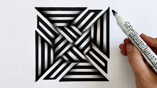 Anamorphic Illusion ,OP Art Ideas,Optical Illusion Tutorial Step by Step ,3D Art ,obstacle drawing