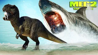 MEGALODON EATS THE T-REX!! - MEG 2: The Trench in Jurassic World Evolution 2