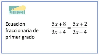 Ecuacion fraccionaria de primer grado (ejemplo 3)