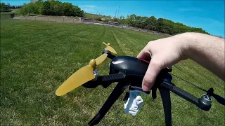 MJX Bugs 3 Maiden Flight with Hubsan H501s props & BayangToys x16 Camera Mount