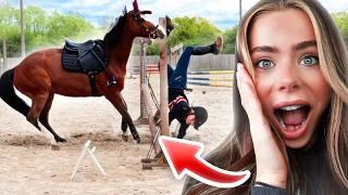 I FELL OFF OF MY NEW HORSE | VLOG!😭