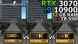 Counter-Strike Global Offensive | 1080p vs 1440p vs 2160p | RTX 3070 | i9 10900 | 32GB RAM | 1TB SSD