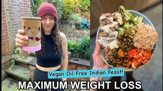 What I Eat in a Day for Weight Loss & FULL Grocery Haul / Blended Oats & an Indian feast!