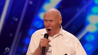 82 Year Old John Hetlinger Full Audition Covers Drowning Pool's 'Bodies' on Americas Got Talent