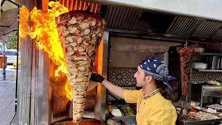 100 KG Chicken Shawarma Stands on a Single nail! | Syrian Shawarma in ISTANBUL