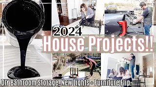 2024 HOUSE PROJECTS :: Bathroom Refresh, New Light Fixtures, DIY Storage Solution + Furniture Flip