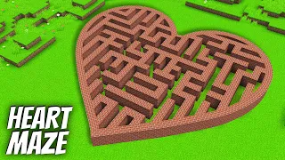 I found  a HEART MAZE in Minecraft ! What's INSIDE the SECRET MAZE ?