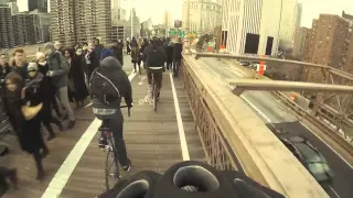 Crazy Biker on Brooklyn Bridge