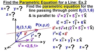 Calculus 3: Integration - Equations of Lines & Planes (3 of 27) Parametric Equations of a Line: 2