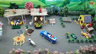 Diy Mini Farm Diorama of Cow & Got Shed | How to Make Animal shed | train & car #diy #diytractor