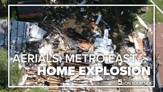 Drone video shows Granite City house damaged by explosion