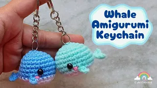 Baby Whale Amigurumi || Easy No Sew Step-by-Step Crochet Keychain Tutorial for Beginners🐳