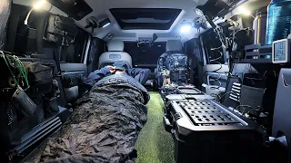 😍 Live in my car 🤔 24 hour camping in the landrover DEFENDER