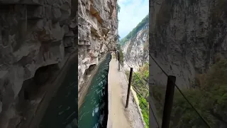 Wall-hanging canal in the deep mountains of Wulong, Chongqing#shorts