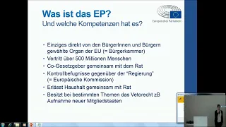 Veranstaltung 30.November 2015 - EU - Vortrag 3 - Das Europäische Parlament