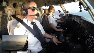 Captain Inge's LOVELY MD-11F Sunset Landing in Hongkong, Cockpit View!!! [AirClips]