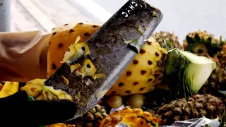 Vietnamese street food - Fastest Pineapple Cutting on the HIGHWAY