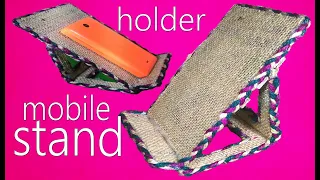 wow super mobile stand making with jute and rupe mobile holder DIY Crafts