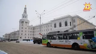 Утром в Чебоксарах недалеко от остановки «Элара» встали троллейбусы.