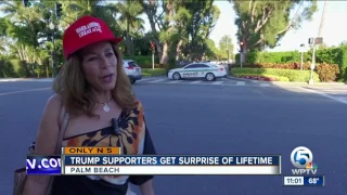 President Trump surprises supporters with Mar-a-Lago visit