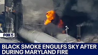 Fire at quarry fills skies over Maryland with black smoke