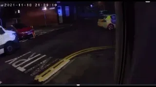 Police cars crash into each other and a house gmp